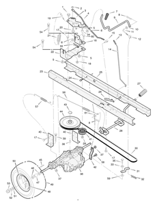 Motion Drive Diagram and Parts List for 312002X98B 2004 Briggs and Stratton Lawn Tractor